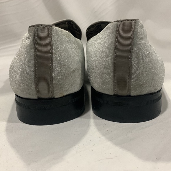 AFTER MIDNIGHT Velvet Silver Crystal Loafers - Picture 5 of 8